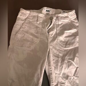 Paige white camo utility cargo jeans